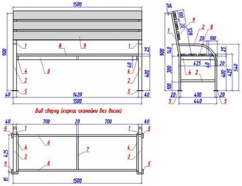 Основание скамейки из металла. Виды конструкций и фото садовых скамеек 09