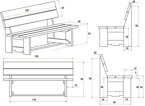 Простая скамейка своими руками. Современные конструкции садовых скамеек, изготовление своими руками