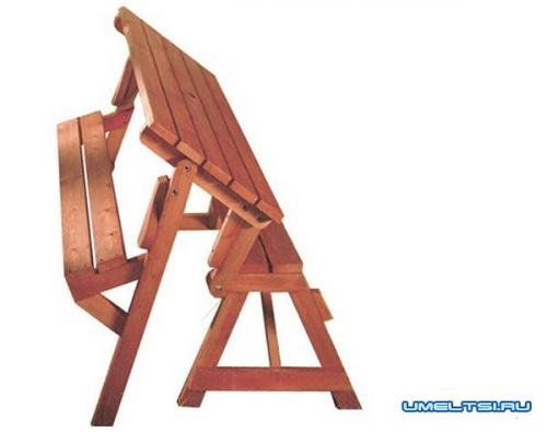 Лавочка трансформер своими руками чертежи. Скамейка-стол трансформер своими руками: размеры, примеры