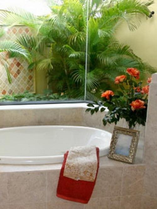 Интерьер квартиры с цветами. Комнатные цветы в интерьере ванной комнаты