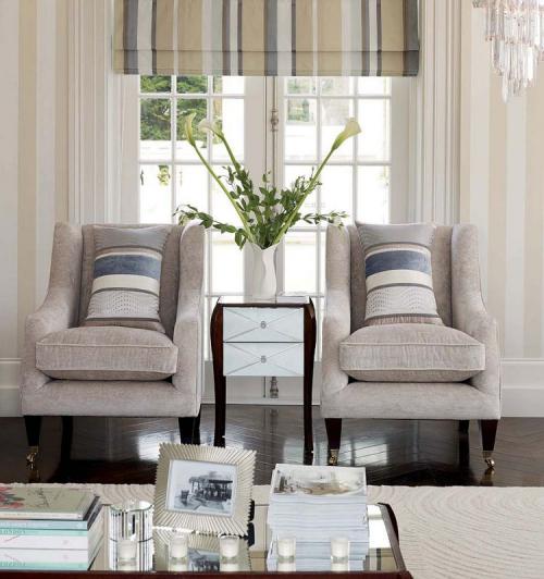 Как комбинировать обои в полоску и цветы. Обои в полоску: особенности применения в интерьере. 125 фото и видео, как правильно использовать полосатые обои