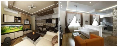 Студия гостиная и кухня. Планировка кухни-гостиной — где поставить кухонный гарнитур 12