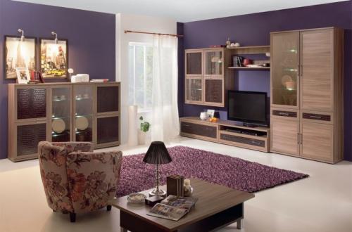 Дизайн стенки для гостиной.  Комплектация модульных гостиных