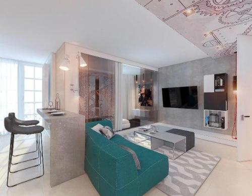 Дизайн 1 комнатной квартиры 40 м2. Какую мебель разместить в однокомнатном помещении