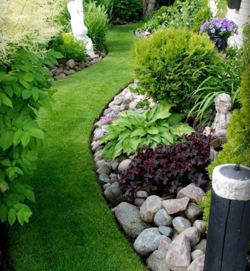 Оформление цветников. Оформление клумбы камнем