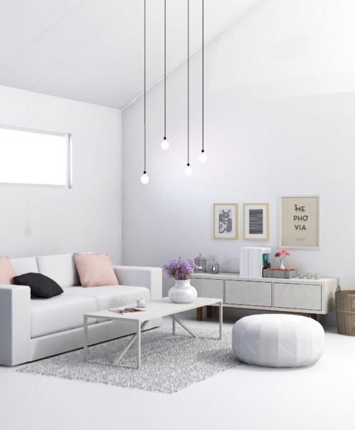 Светлая мебель в интерьере. Освещение и аксессуары