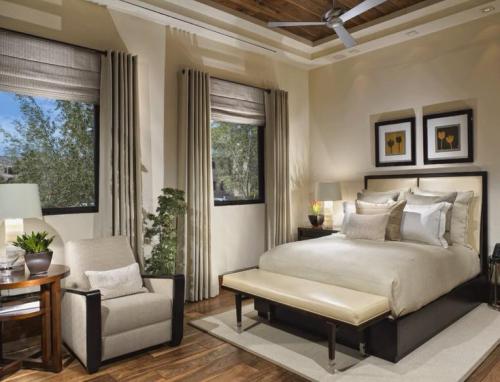 Шторы дизайн в спальню. Римские шторы 05