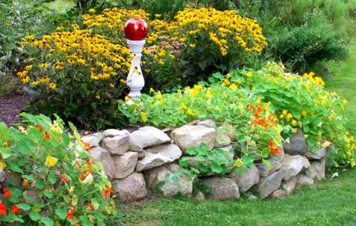 Оформление цветников и клумб. Оформление клумбы камнем