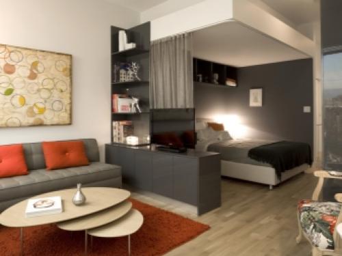 Гостиная комната с выделением зон. Гостиная с рабочим местом: тонкости зонирования помещения 05