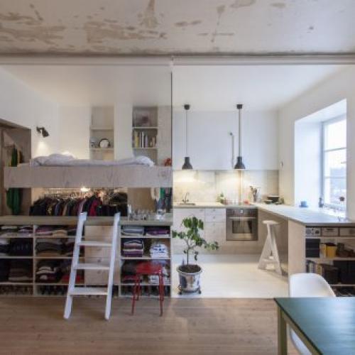 Дизайн однокомнатной квартиры для семьи с ребенком. Из одной комнаты – две