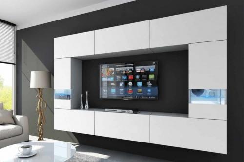 Стенка мебельная в зал. Разновидности конструкции горки