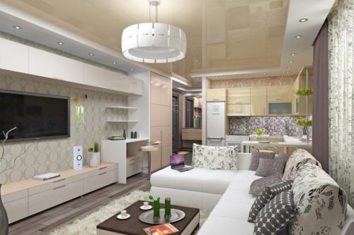 Современный дизайн однокомнатной квартиры. Форма комнат