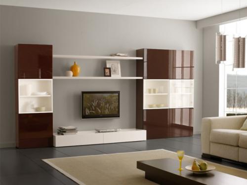 Стенка мебельная в зал. Разновидности конструкции горки