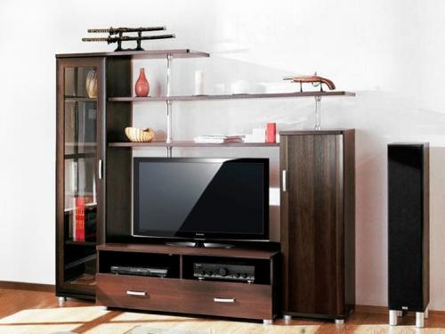 Стенка мебельная в зал. Разновидности конструкции горки