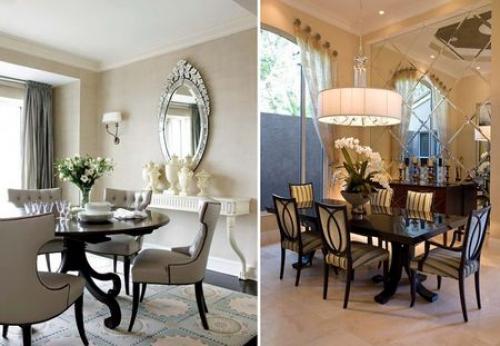 Зеркало в интерьере кухни. Размещаем зеркало на кухне над обеденным столом