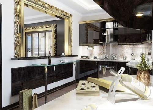 Зеркало в интерьере кухни. Размещаем зеркало на кухне над обеденным столом