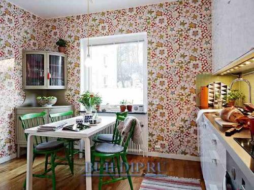 Обои дизайн на кухне. Виды обоев для кухни: особенности материала 20