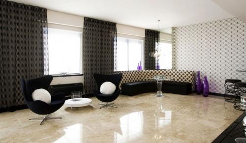 Шторы для зала с двумя окнами. Шторы для гостиной 06