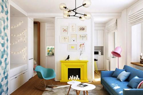 Дизайн квартиры однокомнатной квартиры-студии. Минимализм 17