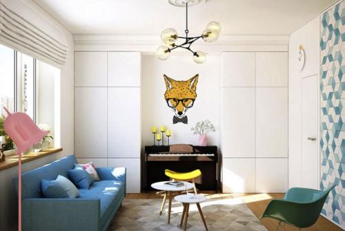 Дизайн квартиры однокомнатной квартиры-студии. Минимализм 14