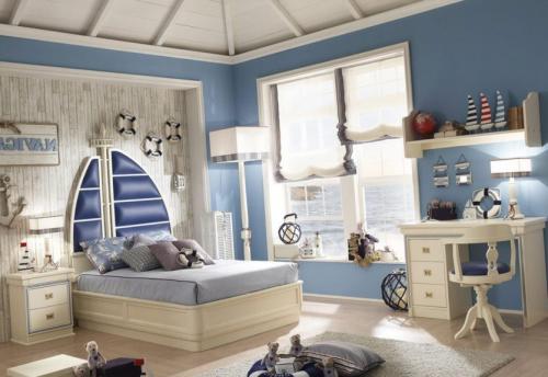 Шторы для мальчика в морском стиле. Несколько вариантов обустройства морской детской