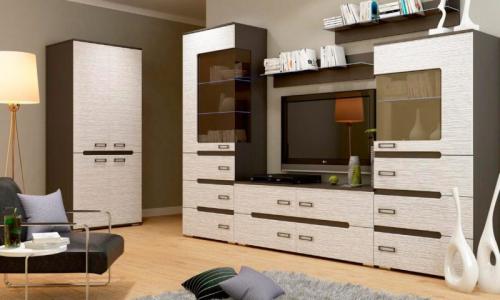 Стенки в зал дизайн. Угловая стенка