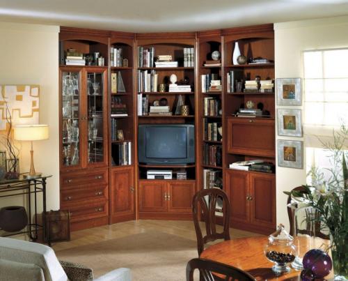 Стенки в зал дизайн. Угловая стенка