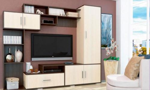 Модульные стенки в зал. Преимущества гарнитуров для гостиной