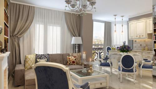 Шторы в гостиную столовую. Шторы для зала 02