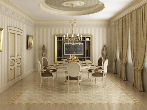 Шторы в гостиную столовую. Шторы для зала 04