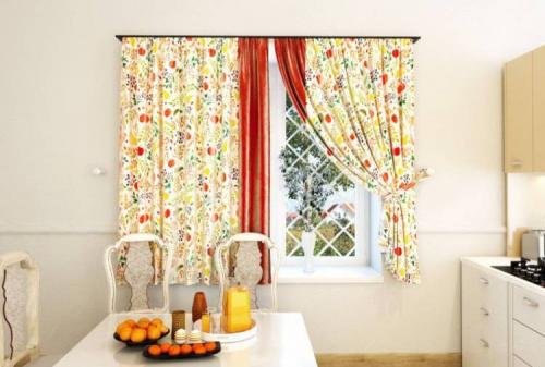Шторы на кухню с балконом 2019. Цвет
