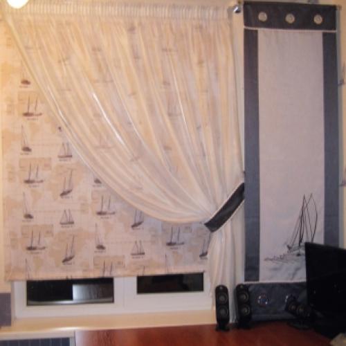 Шторы в зал на большое окно. Особенности дизайна с большими окнами 15