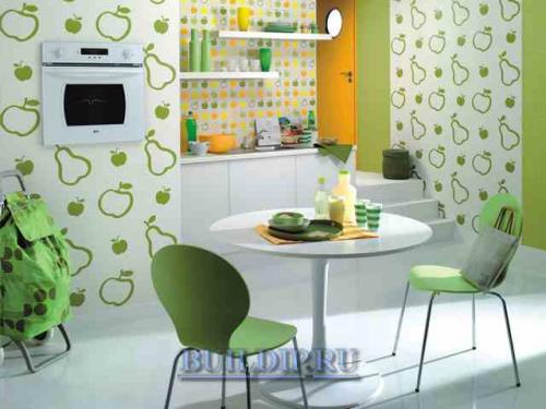Дизайн обои в кухню. Виды обоев для кухни: особенности материала 12