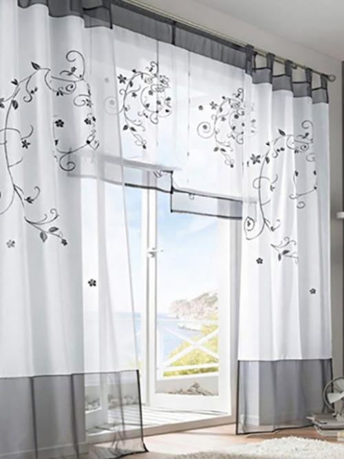 На кухню шторы из органзы. Разновидности материала 01