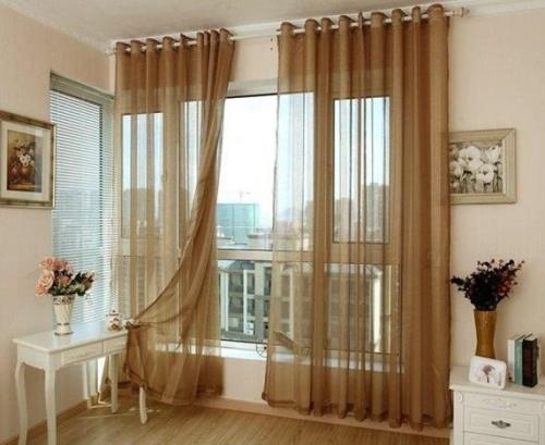 На кухню шторы из органзы. Разновидности материала 07
