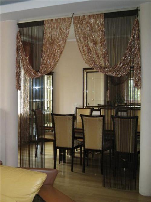 Шторы нити на кухню короткие. Что представляют собой шторы нити