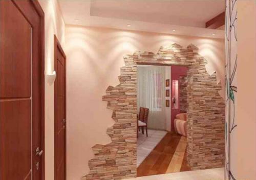 Чем обшить дверной проем без двери. Оформление проема декоративным камнем своими руками