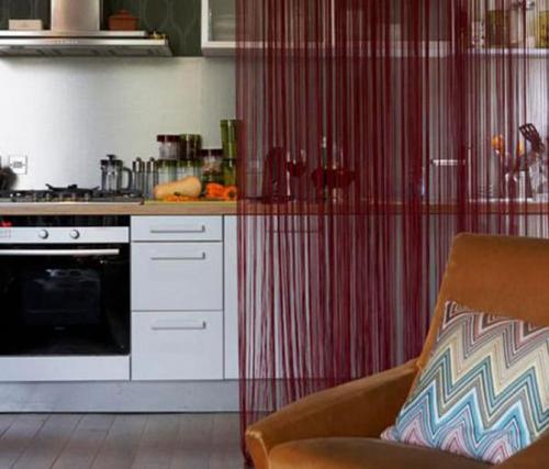 Шторы на кухню веревочные. Содержание