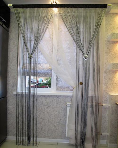 Шторы на кухню веревочные. Содержание