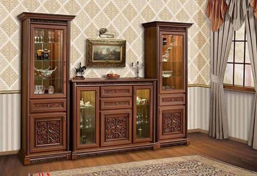 Шкаф стенка в зал. Разновидности конструкции горки