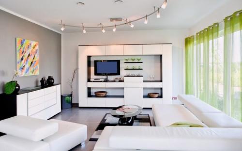 Стенка в гостиной в современном стиле. Стенка горка