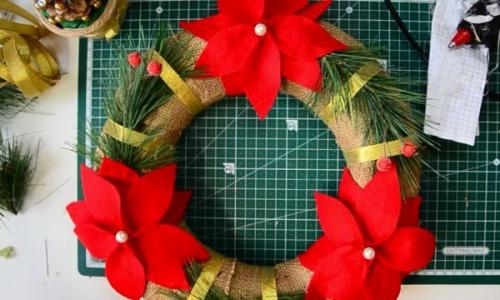 Украшения на Новый год 2019 своими руками. Новогодний венок