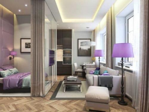 Как обустроить однокомнатную квартиру 35 квадратных метров. Зонирование пространства