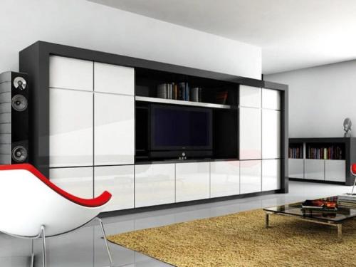 Модульные стенки со шкафом купе. Конструкция платяного шкафа