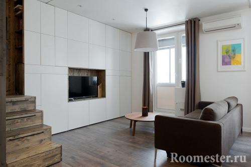 Планировка и дизайн однокомнатной квартиры 35 м2. Используем преимущества планировки