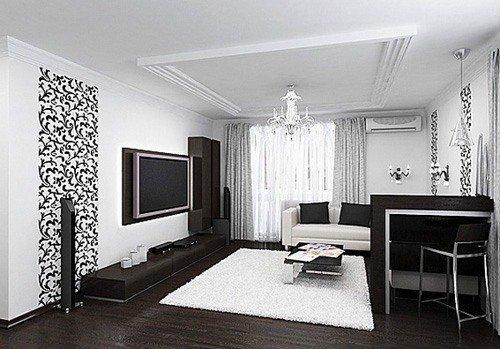 Upotreba crno-bijele boje u stilovima interijera