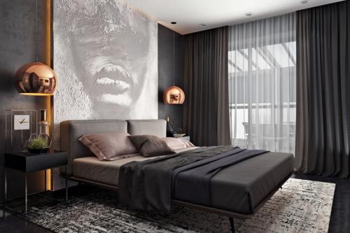 Спальня в современном стиле 2019. Стены