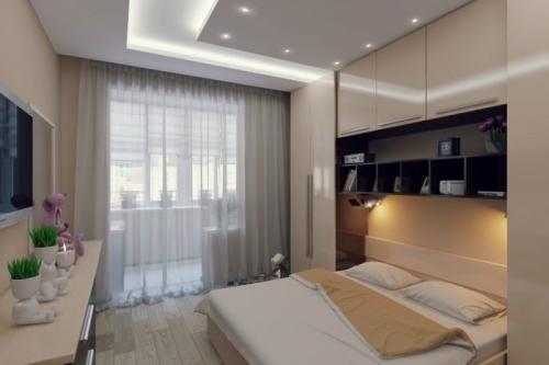 Спальня в современном стиле светлая. Дизайн маленькой светлой спальни 09