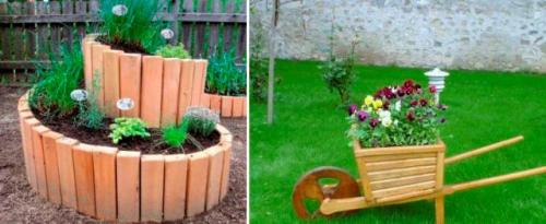 Красивые клумбы из досок. Идеи для создания клумбы