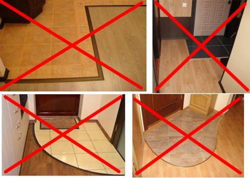 Коврик в прихожую на Ламинат. Ошибка: Стыковать Плитку и Ламинат в прихожей